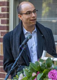 Mayor Justin Wilson speaking at the Lynching Remembrance, 2021