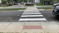 Photo of a pedestrian crosswalk on Rayburn Avenue.