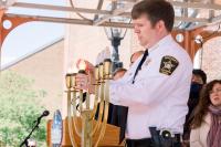 Lighting the 3rd Menorah candle 
