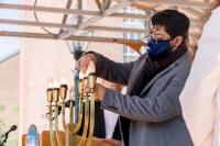 Lighting the 5th Menorah candle