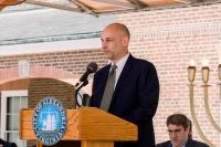 Days of Remembrance guest speaker wearing suit and tie
