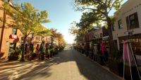 Street-level view of the 100 and unit blocks of King Street from mid-100 block of King Street.