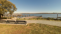 Photo of the street level view of the Waterfront from Point Lumley Park towards the wharf.