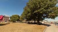 Street-level view of Waterfront Park and the northern shoreline from the Tallship.