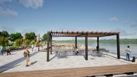 Rendering of Point Lumley Park at street level, looking north along the shoreline
