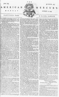 Typed three-column newspaper reprint Dr. Rush's letter about yellow fever in Philadelphia. The top center of the page includes an elaborate eagle design for the newspaper logo.