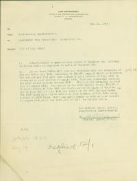 The Quartermaster is writing on War Department letterhead in response to invoices from Leadbeater Drug Corp. confirming they are paid in full for the 1500 units of smallpox vaccine.