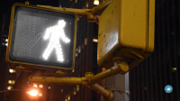walk sign on street