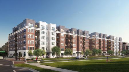 Exterior rendering of the Dylan Condominium in Potomac Yard