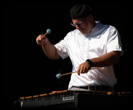 Joe Baione playing the vibraphone