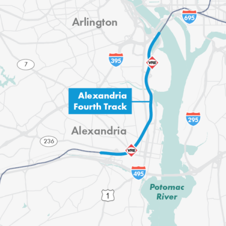 Project area map for Alexandria Fourth Track