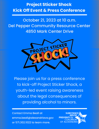 Flyer for Project Sticker Shock on October 21, 2023
