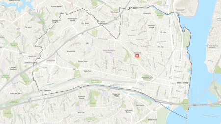 Map showing location of Oakland Terrace-Timber Branch Channel Wall Reconstruction Project