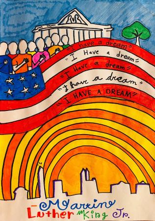 Colorful poster for Martin Luther King 2024