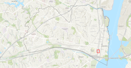 City of Alexandria map showing the location of the South Patrick St Median project