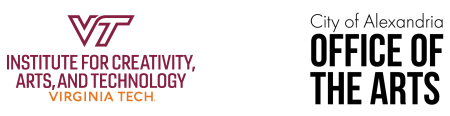 Virginia Tech Logo Left and Office of the Arts logo right