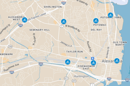 Map of Bike to Work Day pit stop locations