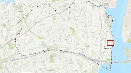 Map of Alexandria showing the Oronoco Storm Sewer Pipe Replacement project location.