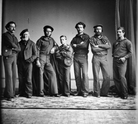 Seven young navy men