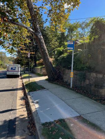 ADA compliant bus stop at Janneys Lane and Cloverway Drive
