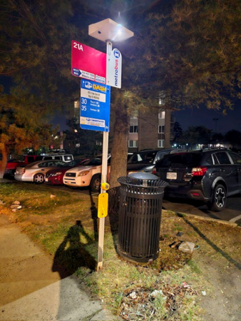 solar illumination at bus stop
