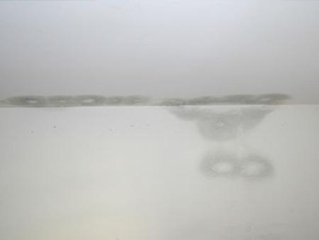 Mold and water damage on ceilings.