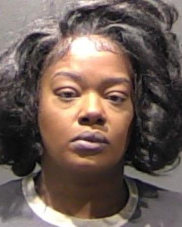 Booking photo of a woman 