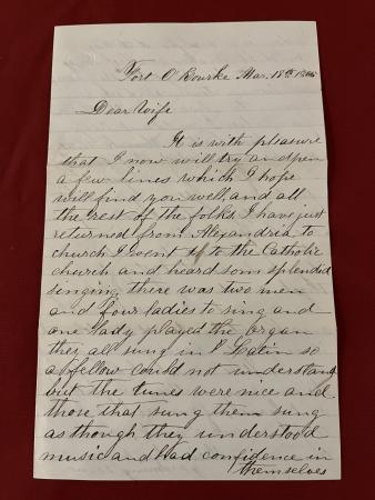 A handwritten letter from Brainerd to his wife, dated March 19, 1865.