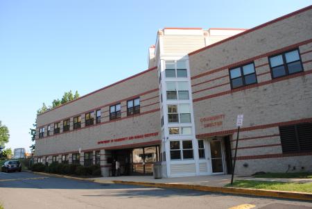 Photo of the entrance of the City of Alexandria's Department of Community and Human Services Community Shelter.