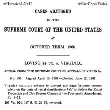 FactCheckFriday Loving v Virginia Supreme Court notice