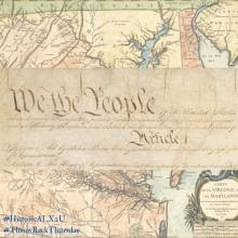 ThrowbackThursday: We The People from the Constitution superimposed on map