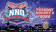A colorful picture with the National Night out Logo and an Alexandria Police Department Badge
