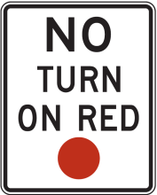 Standard No Turn on Red Sign