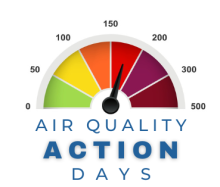 Air Quality Action Days graphic depicting an air quality meter