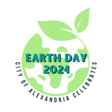 Earth Day 2024 logo (earth, leaf, text that reads EARTH DAY 2024)