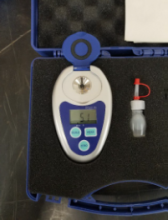 Refractometer in its case. 