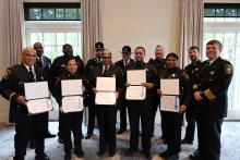 Group of Deputy Sheriff's Pose with Awards 