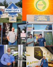 Collage of photos of different businesses