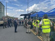 city staff outside at an event 