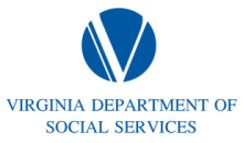 Emblem of the Virginia Department of Social Services, illustrating a family symbol alongside the organization's name.