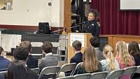 Deputy talks to eighth graders